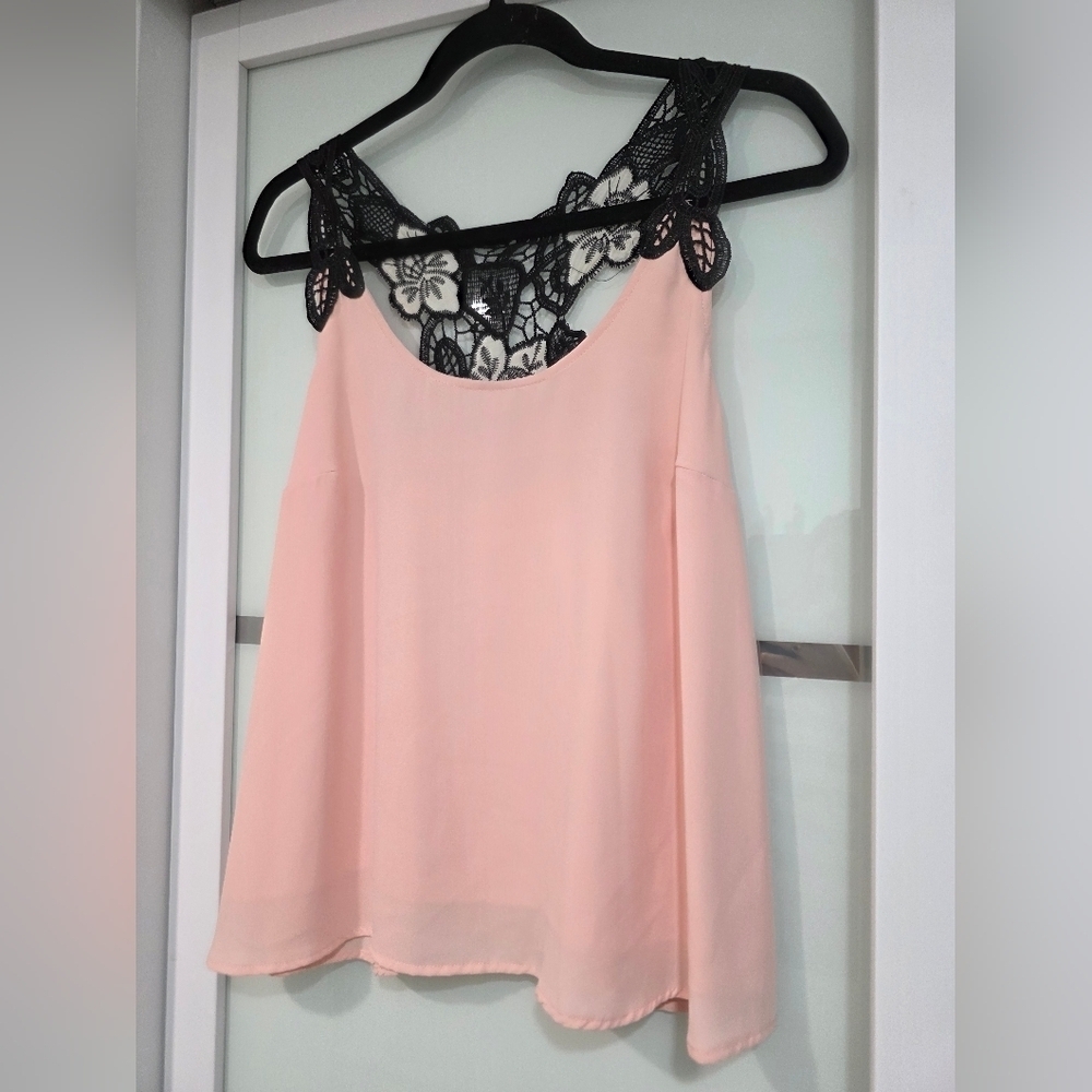 Smart Set Lace Trim Pink Top - Picture 7 of 16